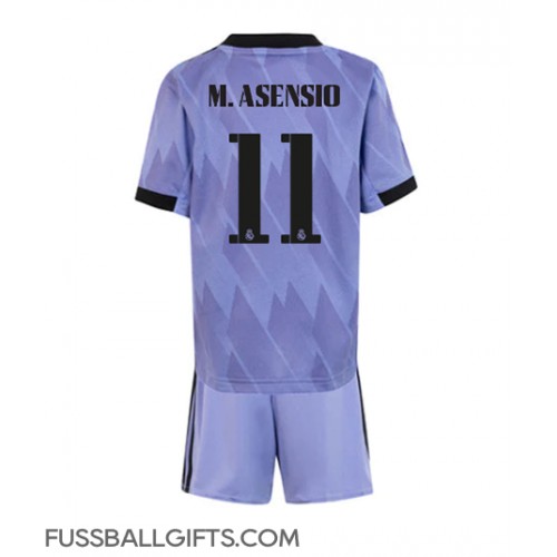 Real Madrid Marco Asensio #11 Fußballbekleidung Auswärtstrikot Kinder 2022-23 Kurzarm (+ kurze hosen)